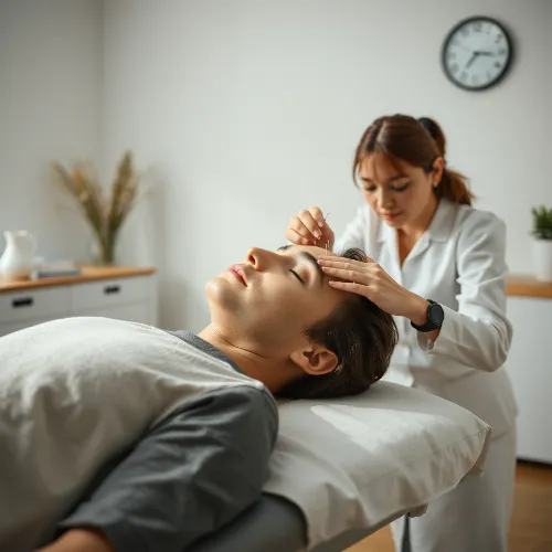 Akupunktur-Behandlung zur Verbesserung der Sehkraft